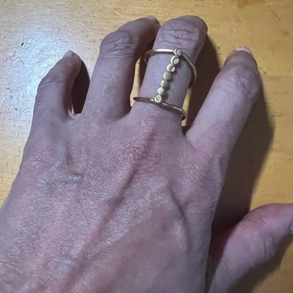 SATYA JEWELRY Cycles of the Goddess Moon Adjustable Gold Ring - Picture 3 of 8